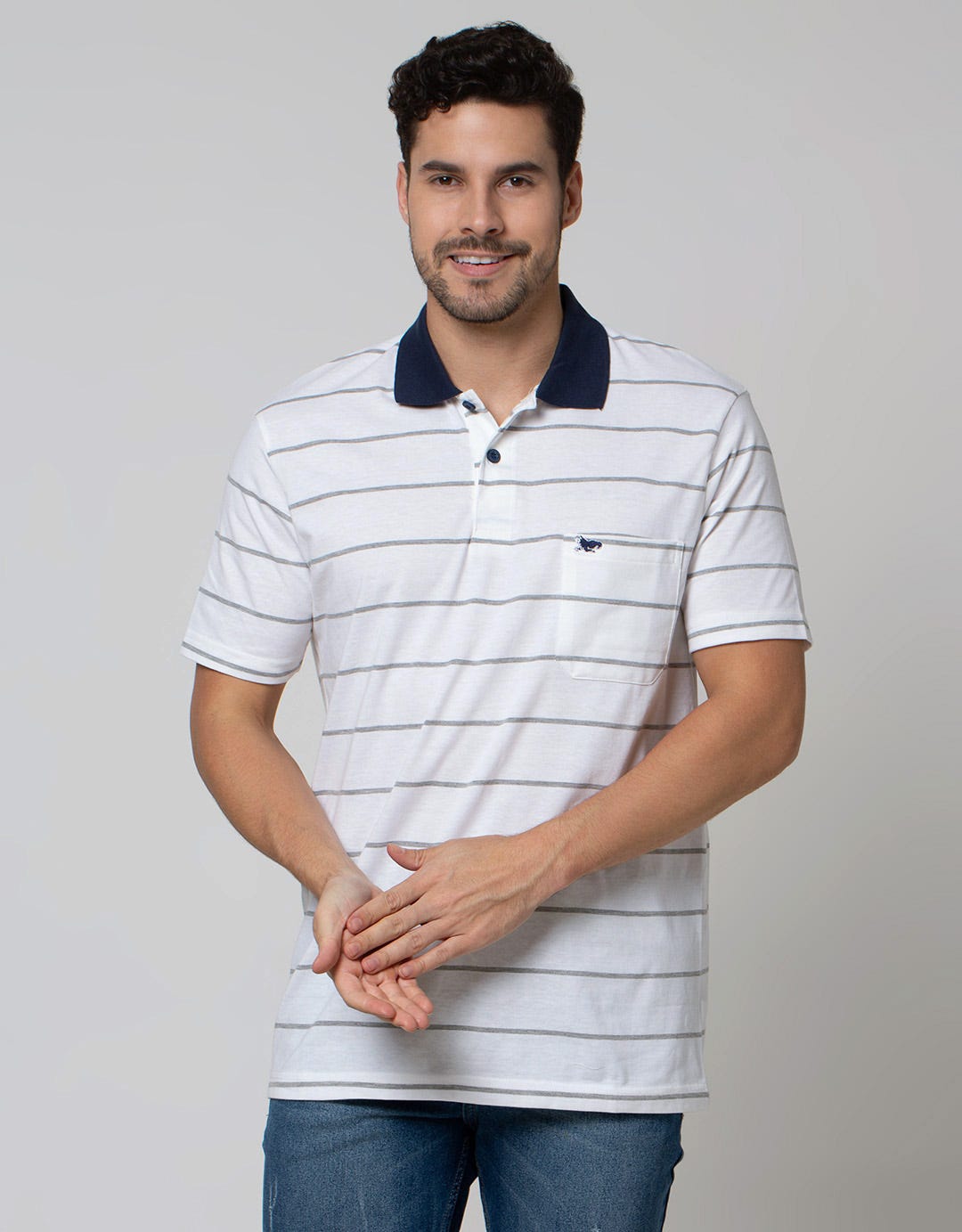 Walrus Polo Shirt Stripes Casual Pria