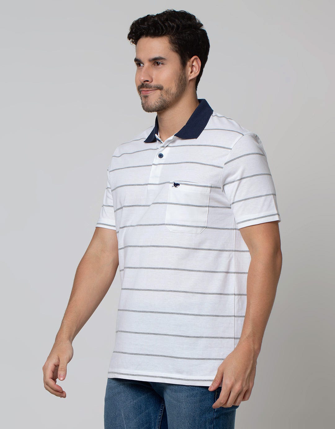 Walrus Polo Shirt Stripes Casual Pria