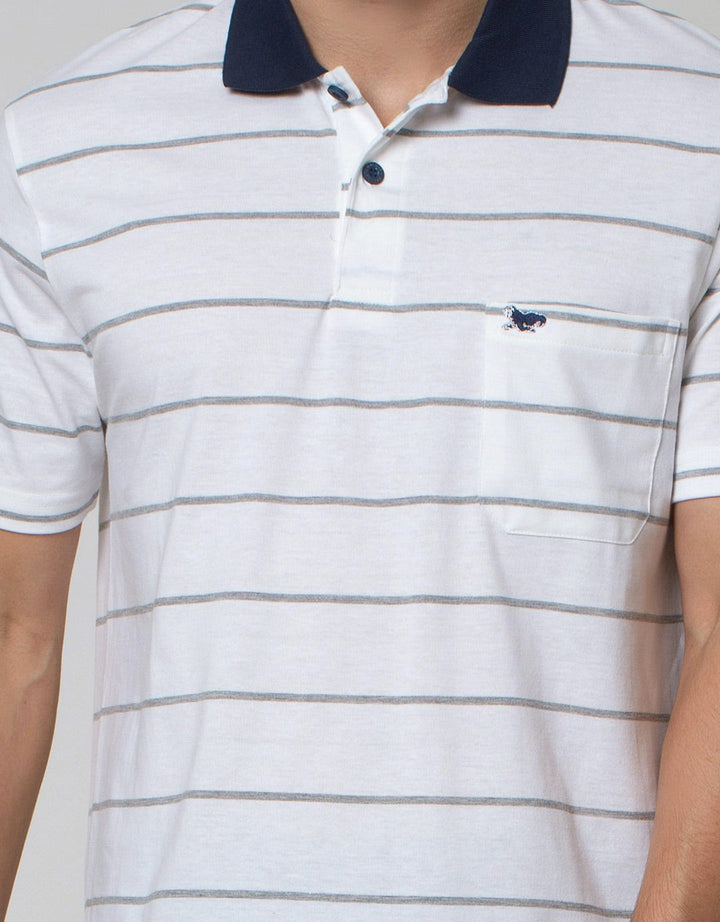Walrus Polo Shirt Stripes Casual Pria