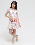 Sweet Miss Short Sleeve Midi Dress Fullprint Bunga Kantong Bird