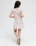 Sweet Miss Short Sleeve Midi Dress Fullprint Bunga Kantong Bird
