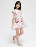 Sweet Miss Short Sleeve Midi Dress Fullprint Bunga Kantong Bird