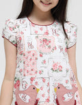 Sweet Miss Short Sleeve Midi Dress Fullprint Bunga Kantong Bird