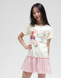 Disney Short Sleeve Midi Dress Daily Ruffle Frozen