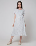 Connexion Mom Short Sleeve Midi Dress Stripe