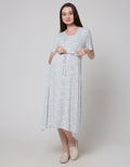Connexion Mom Short Sleeve Midi Dress Stripe
