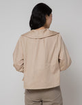 Details Short Sleeve Blouse Baloon With Wide Collar