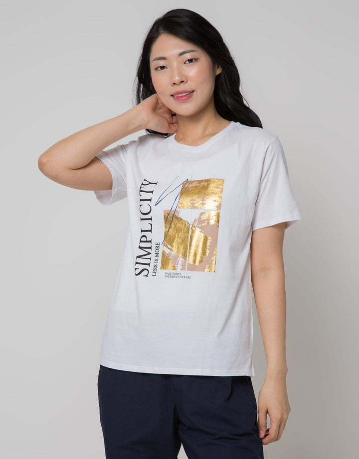 Details Simply Wording Kaos Casual Wanita