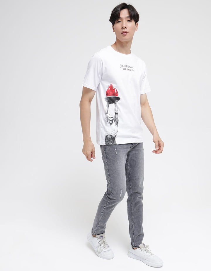 T Zone Short Sleeve T-Shirt Kota Jakarta Patung Half Print