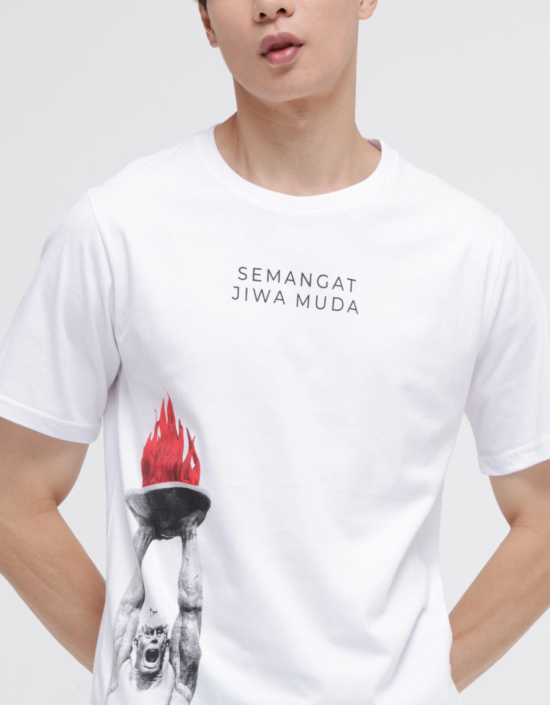 T Zone Short Sleeve T-Shirt Kota Jakarta Patung Half Print