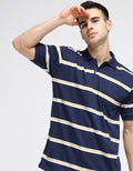 Cole Contras Stripe Polo Shirt Pria
