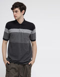 Cole Short Sleeve Polo Shirt Stripe Textured Engineering
