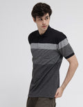 Cole Short Sleeve Polo Shirt Stripe Textured Engineering