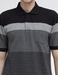 Cole Short Sleeve Polo Shirt Stripe Textured Engineering