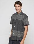 Cole Stripe Combi Kemeja Lengan Pendek Pria