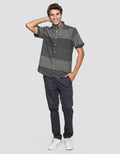 Cole Stripe Combi Kemeja Lengan Pendek Pria