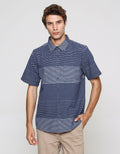 Cole Stripe Combi Kemeja Lengan Pendek Pria