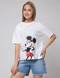 Disney Big Mickey Print Kaos Wanita