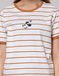 Disney Mickey Stripe Kaos Casual Wanita