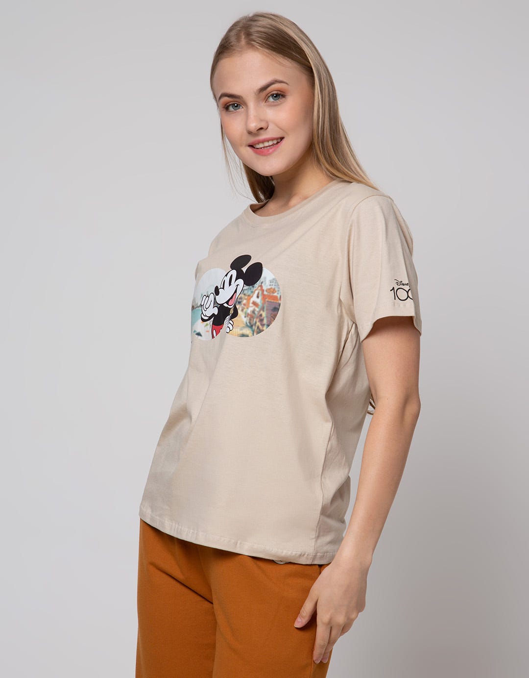 Disney Mickey 100 Print Kaos Wanita