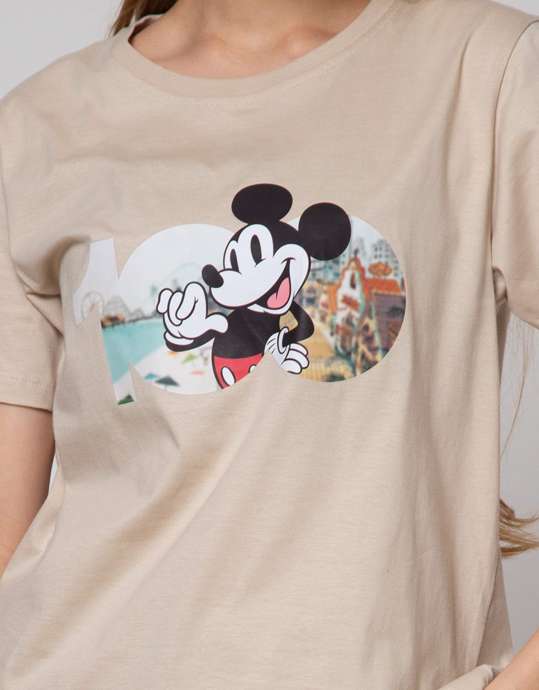 Disney Mickey 100 Print Kaos Wanita