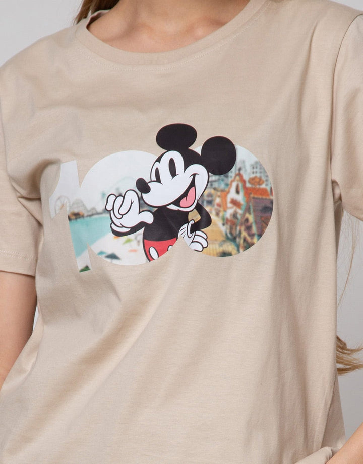 Disney Mickey 100 Print Kaos Wanita