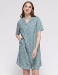 Nevada Dots Line Midi Dress Wanita