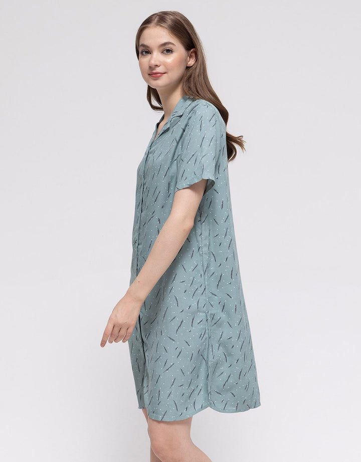 Nevada Dots Line Midi Dress Wanita