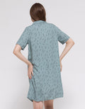 Nevada Dots Line Midi Dress Wanita