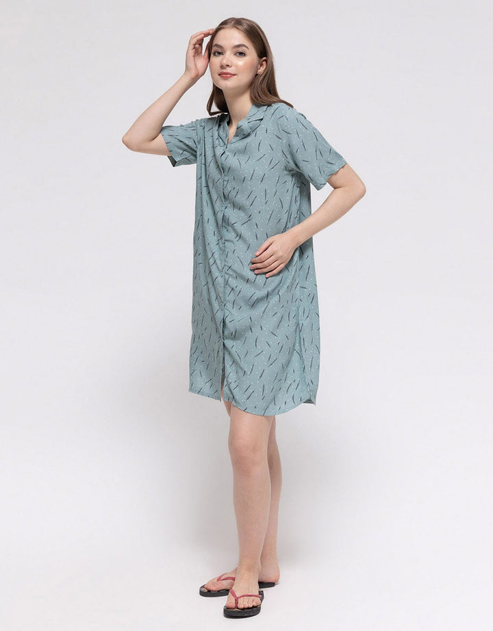 Nevada Dots Line Midi Dress Wanita