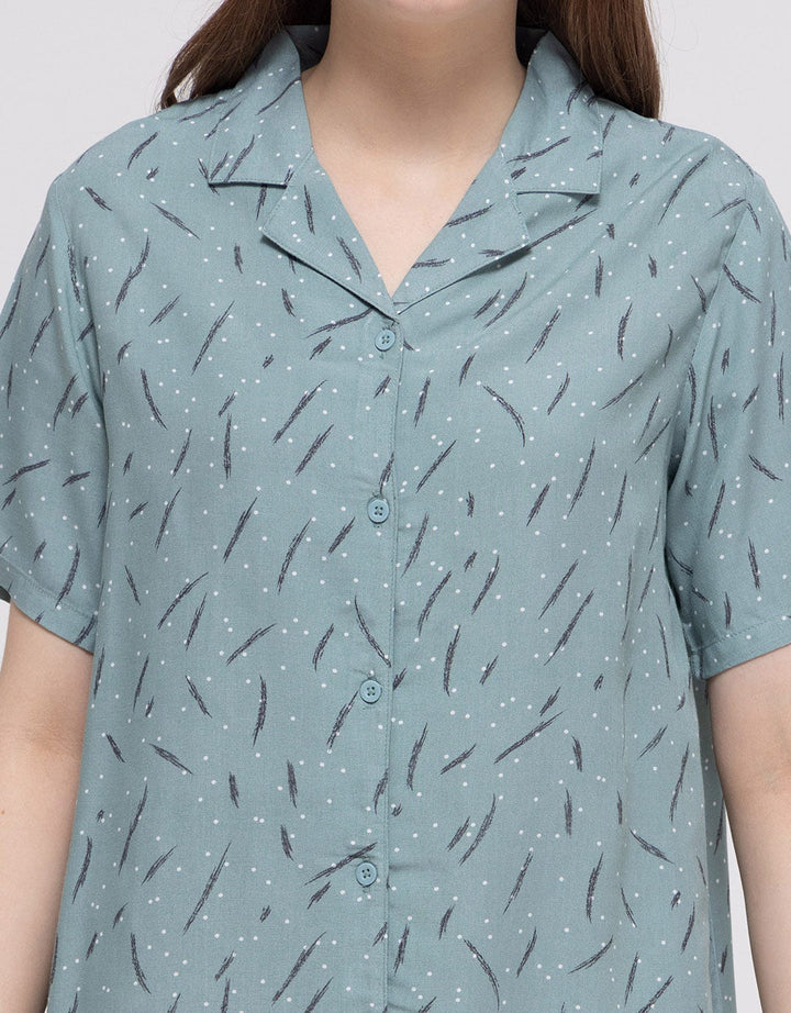 Nevada Dots Line Midi Dress Wanita