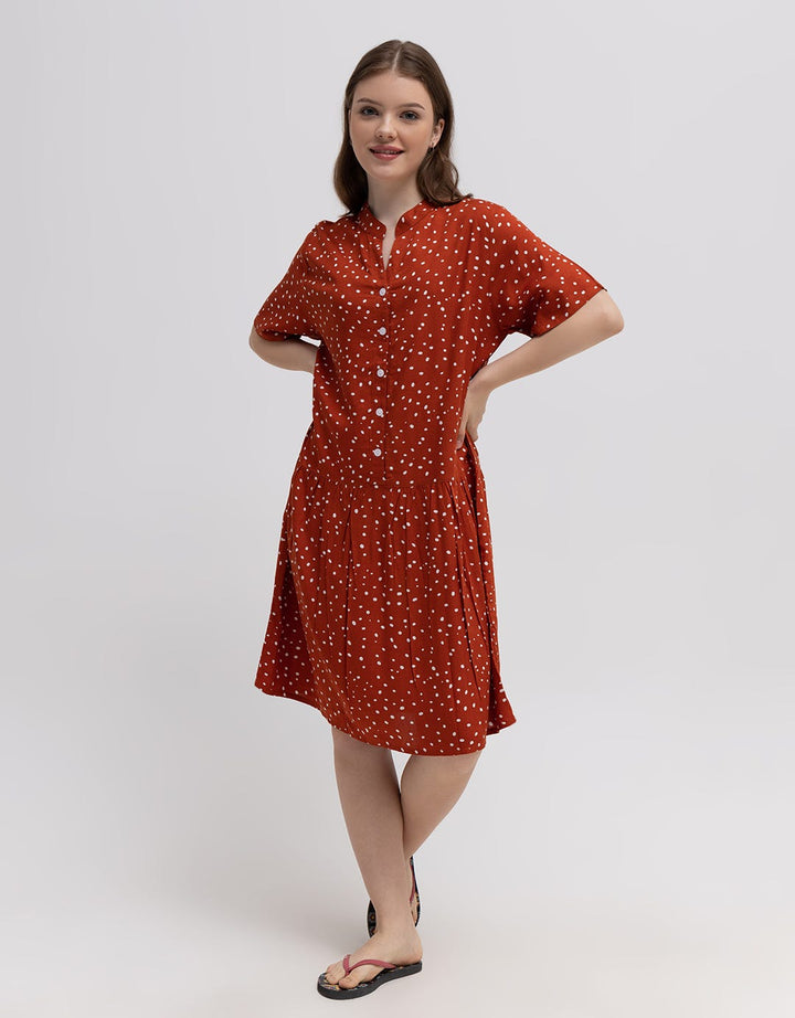 St. Yves Short Sleeve Midi Dress Mini Dots