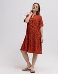 St. Yves Short Sleeve Midi Dress Mini Dots
