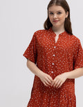 St. Yves Short Sleeve Midi Dress Mini Dots