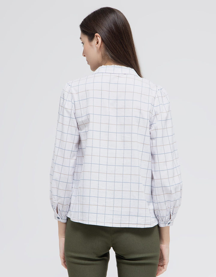 Exit Shera Checks Print Blouse Wanita