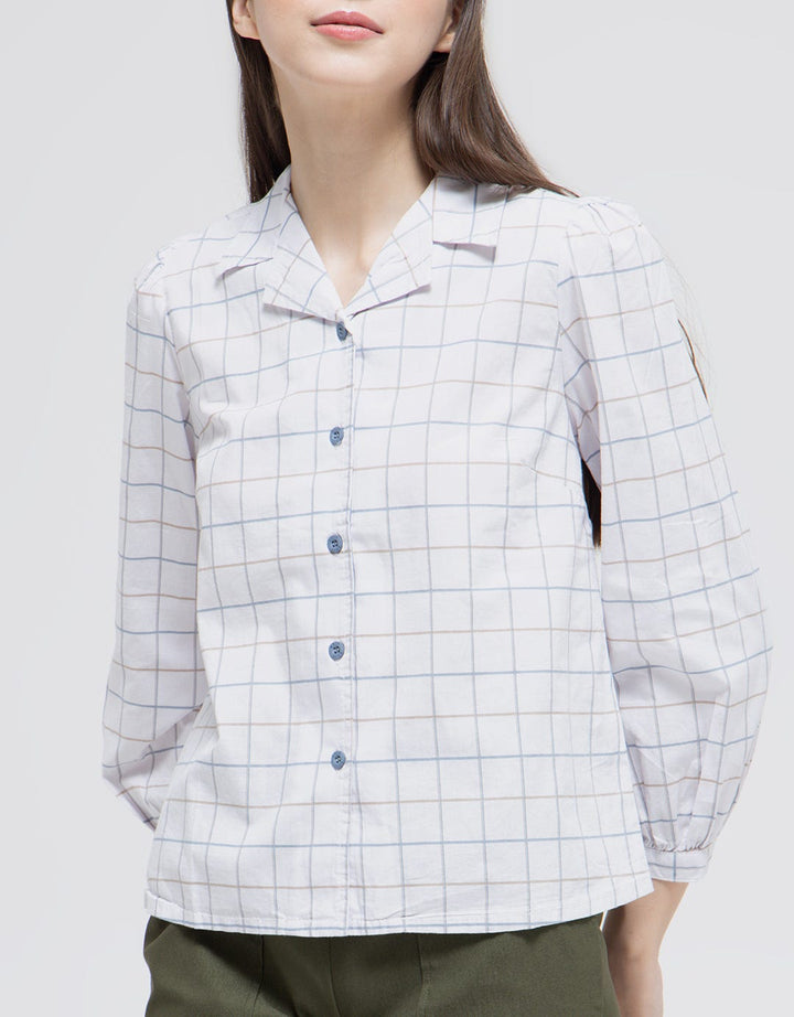 Exit Shera Checks Print Blouse Wanita