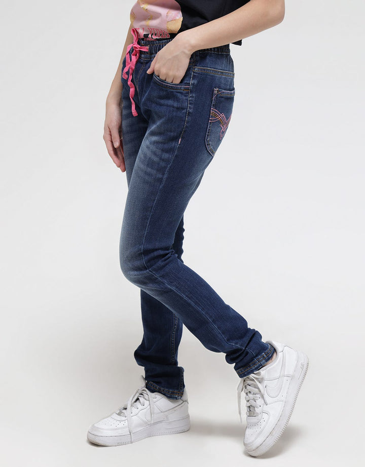 Cardinal Kids Girl Washed Accent Denim Long Pants