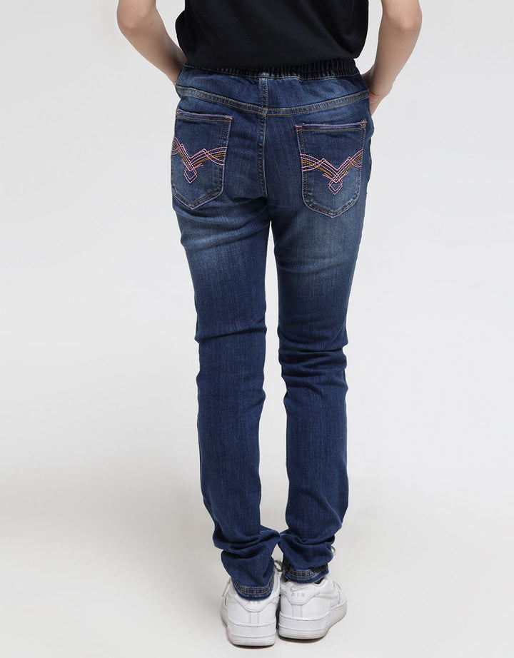Cardinal Kids Girl Washed Accent Denim Long Pants
