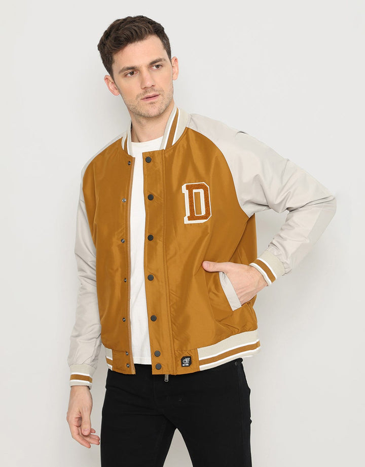 d&f Jacket Parasut Varsity Tobaco