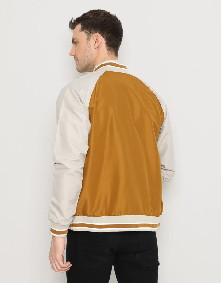 d&f Jacket Parasut Varsity Tobaco