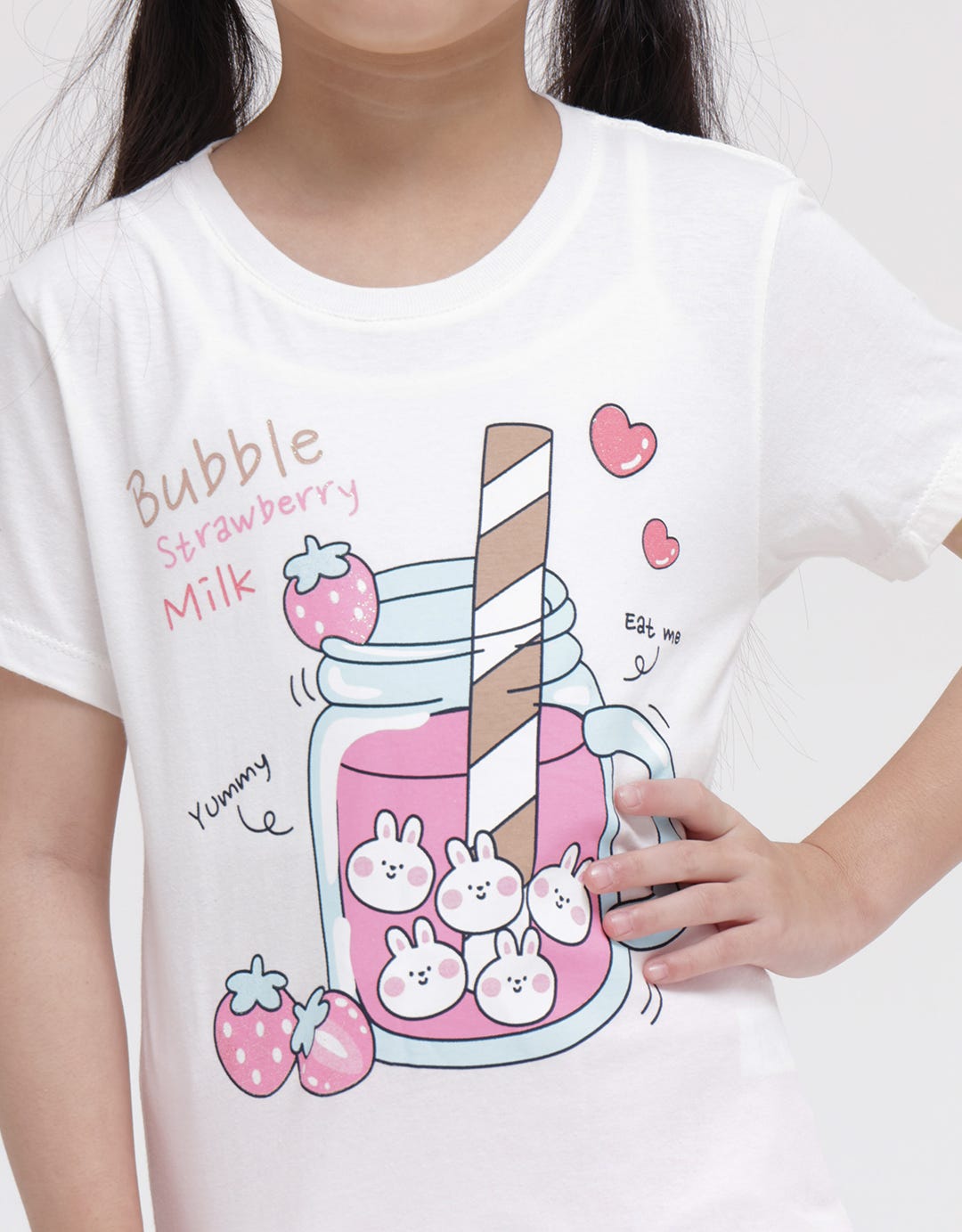 Little M Short Sleeve T-Shirt Bubble Strawberry