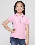 Little M Kaos Polo Ruffle Dada Bordir Anak Perempuan