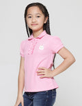 Little M Kaos Polo Ruffle Dada Bordir Anak Perempuan