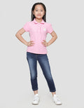 Little M Kaos Polo Ruffle Dada Bordir Anak Perempuan