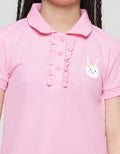 Little M Kaos Polo Ruffle Dada Bordir Anak Perempuan