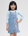 Little M Midi Dress Overall Denim Bordir Unicorn Planet