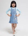 Little M Midi Dress Overall Denim Bordir Unicorn Planet