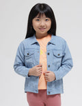 Little M Denim Jacket Bordir Unicorn Planet Belakang