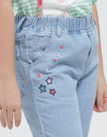 Little M Denim Long Pants Bordir Unicorn Planet