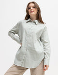 Details Long Sleeve Shirt With Stripe Print